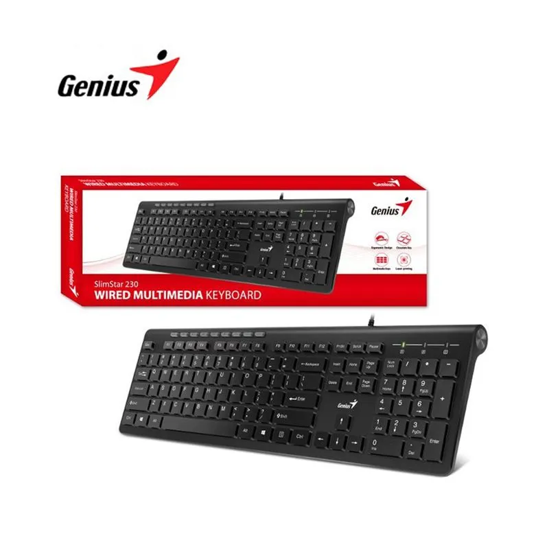 TECLADO GENIUS SLIMSTAR 230 USB MULTIMEDIA