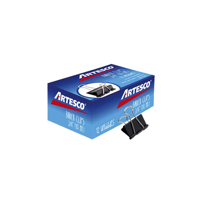 BINDER CLIP 3-4 (19MM) X 12 UNID ARTESCO